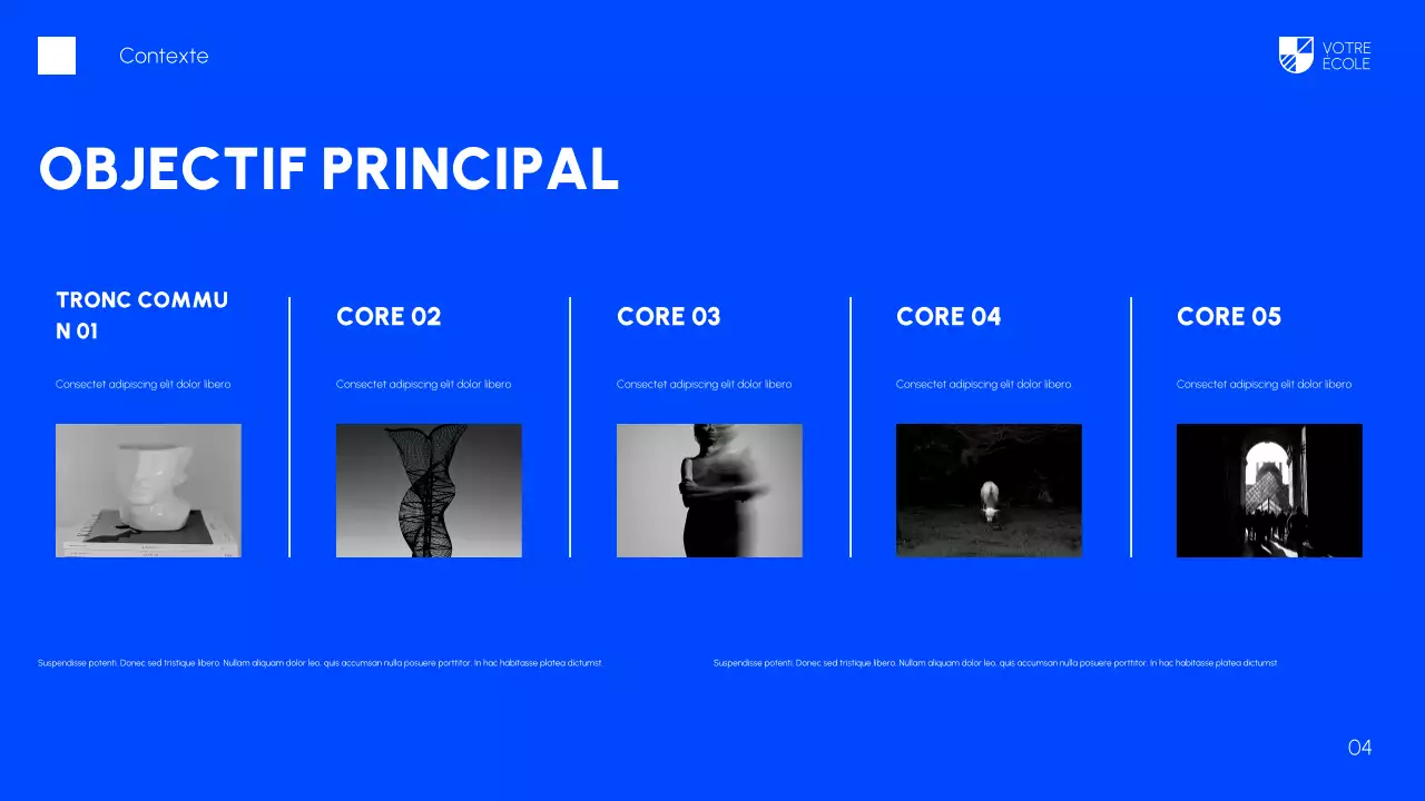 Cours de beaux-arts modernes noirs