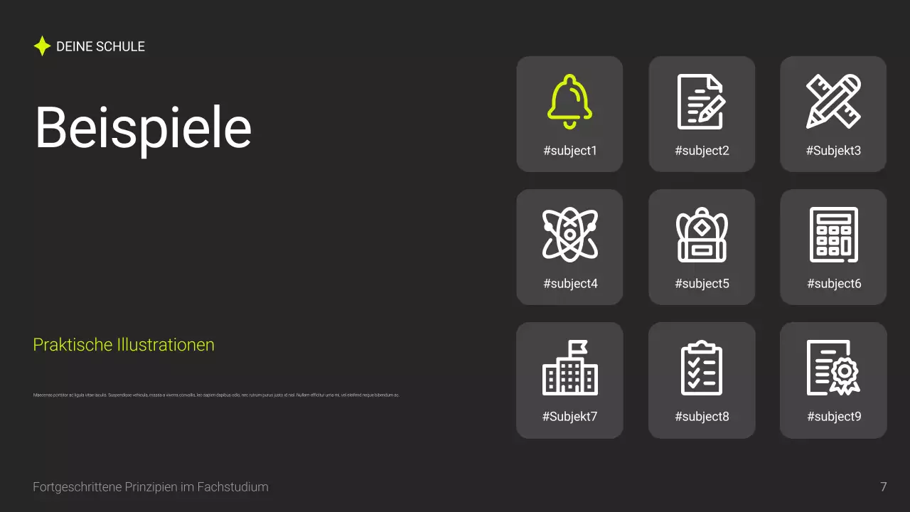 Graue moderne akademische Präsentation