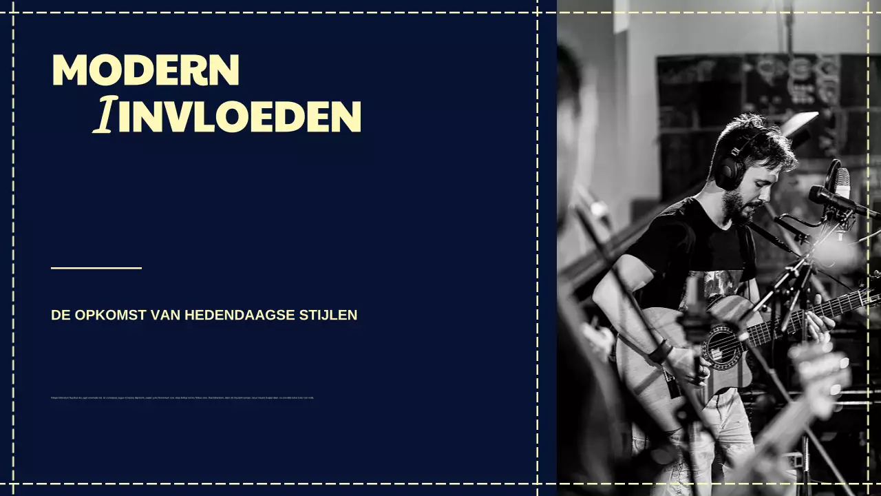 Navy Retro Muziekgeschiedenis Presentatie