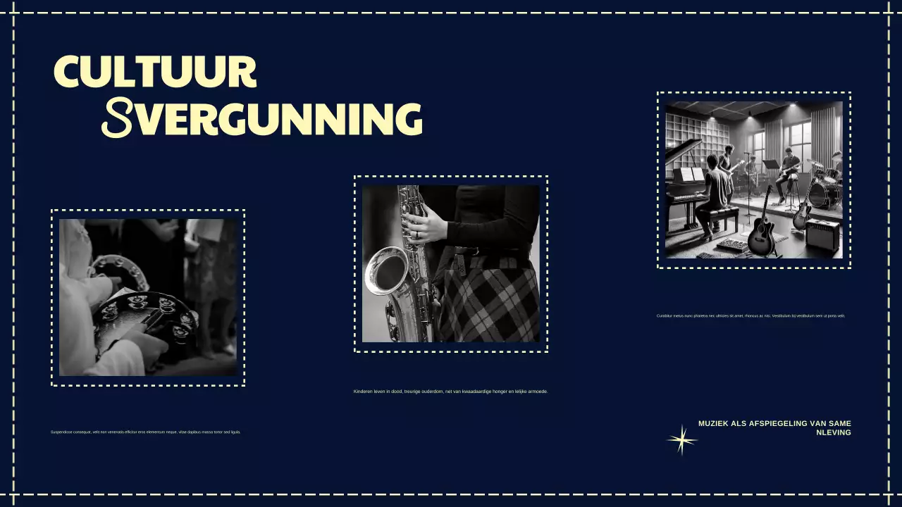 Navy Retro Muziekgeschiedenis Presentatie