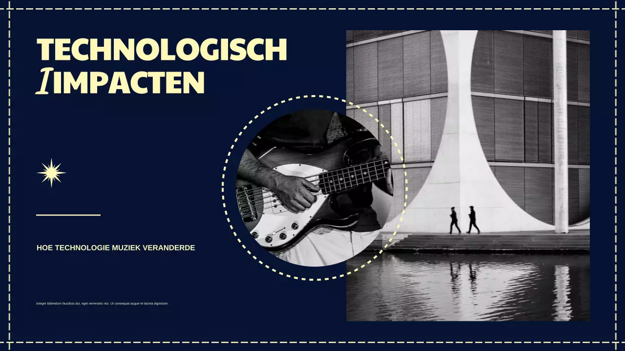 Navy Retro Muziekgeschiedenis Presentatie