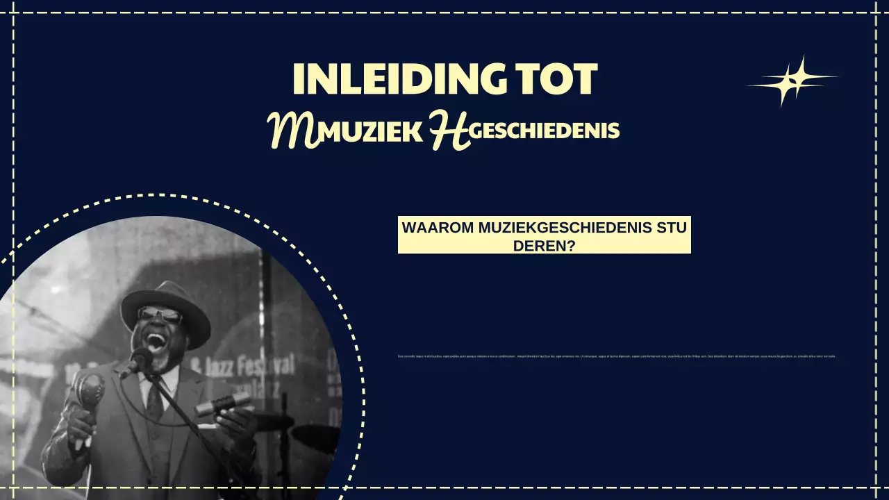 Navy Retro Muziekgeschiedenis Presentatie