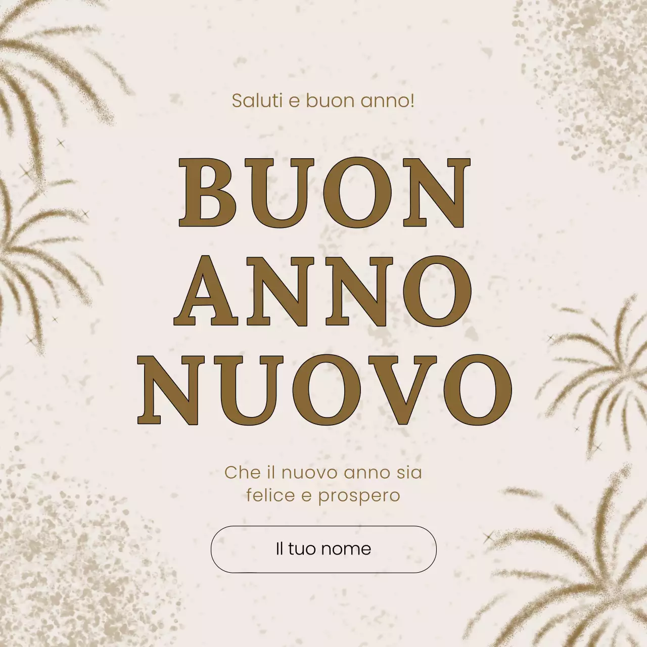 Beige Elegante biglietto d'auguri per il nuovo anno Messaggio Instagram