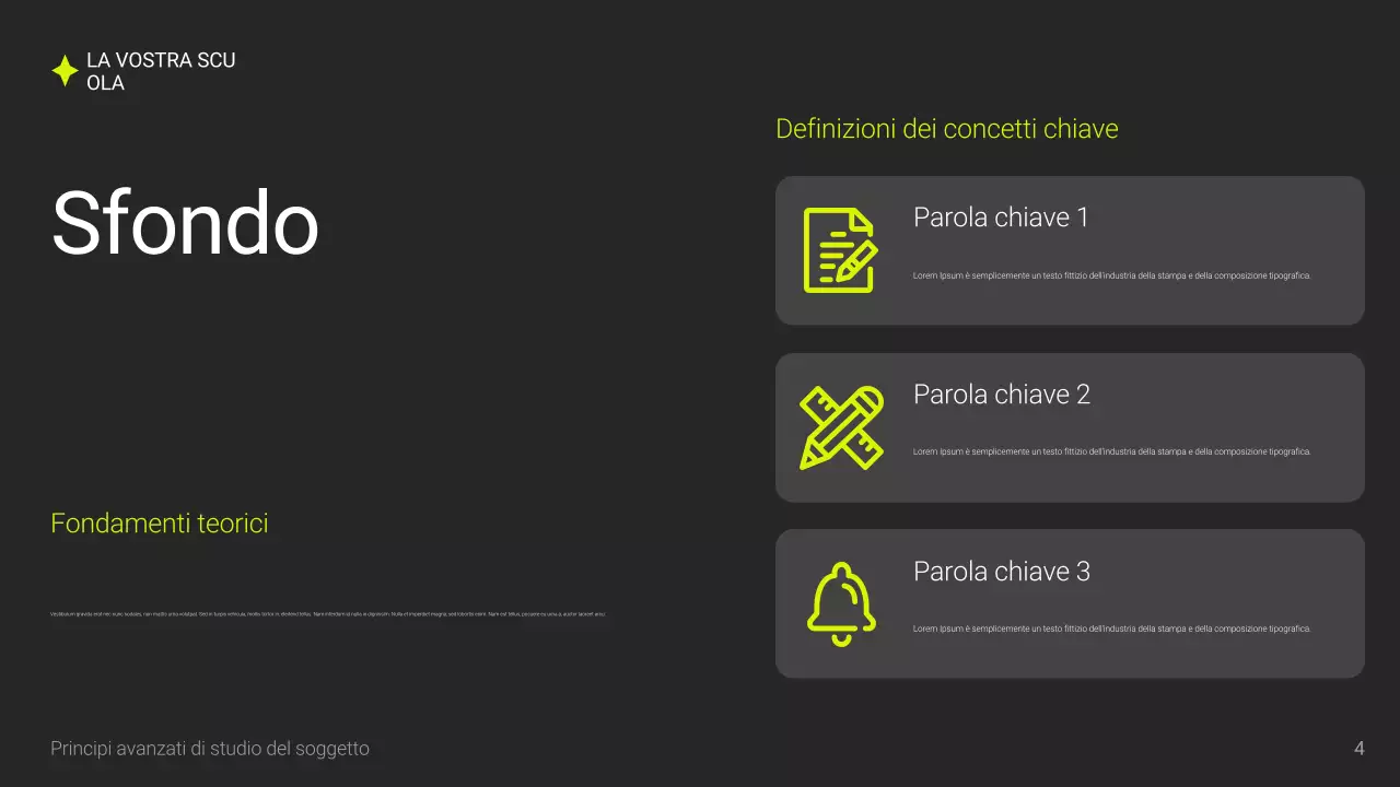 Presentazione accademica moderna e grigia