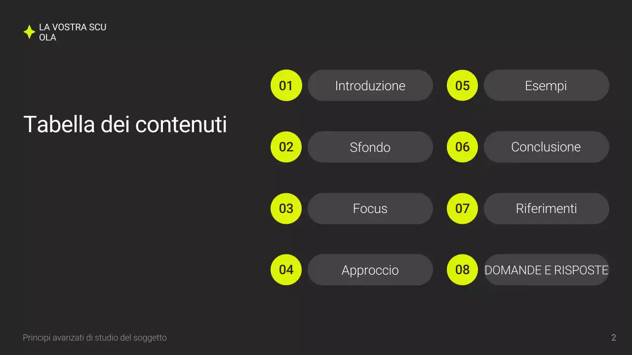 Presentazione accademica moderna e grigia