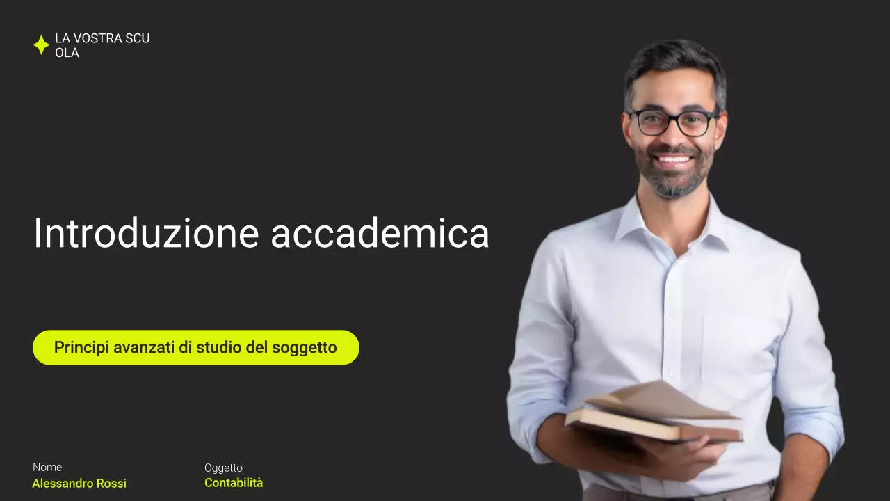 Presentazione accademica moderna e grigia