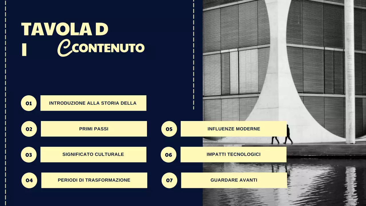 Presentazione della storia della musica retrò della Marina