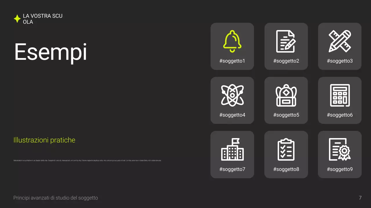 Presentazione accademica moderna e grigia