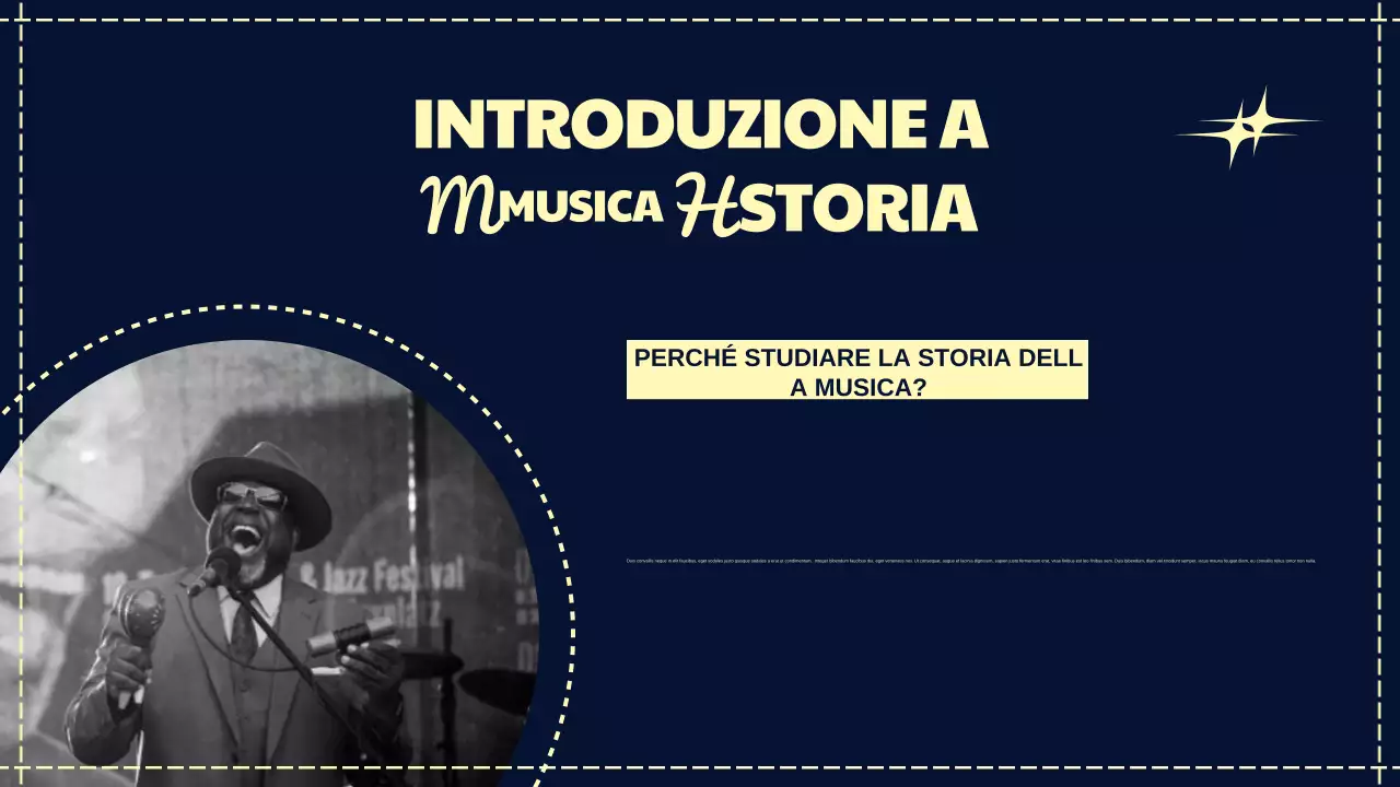 Presentazione della storia della musica retrò della Marina