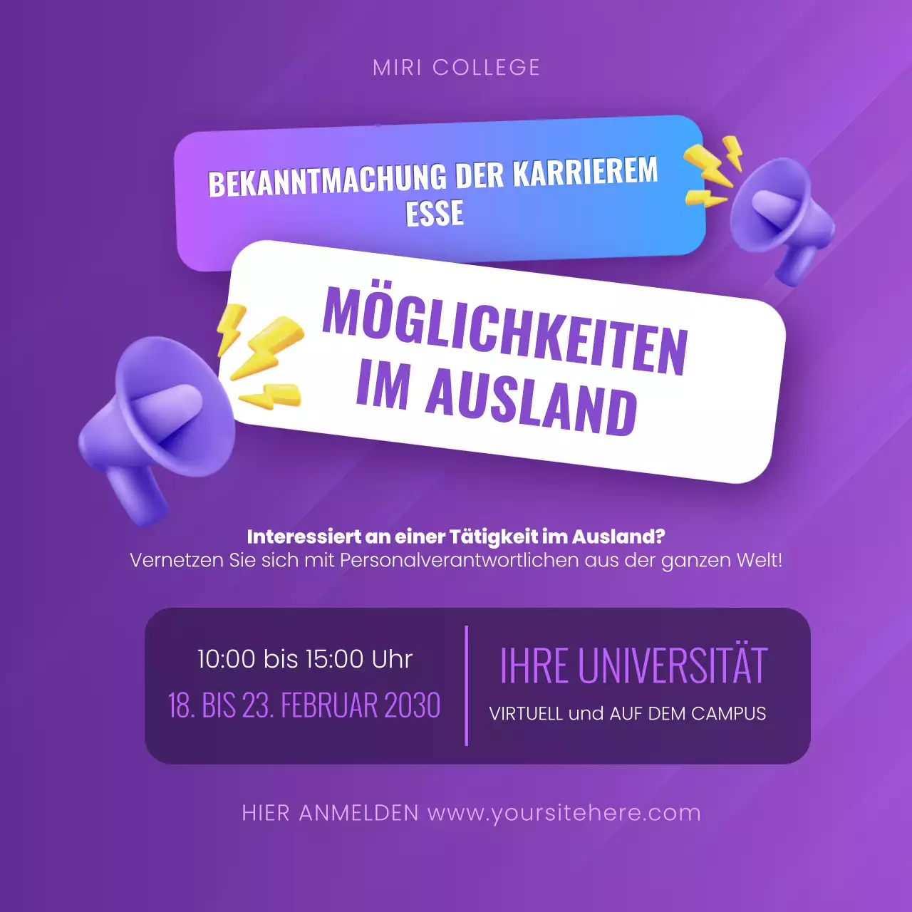 lila moderne Karriereanzeige