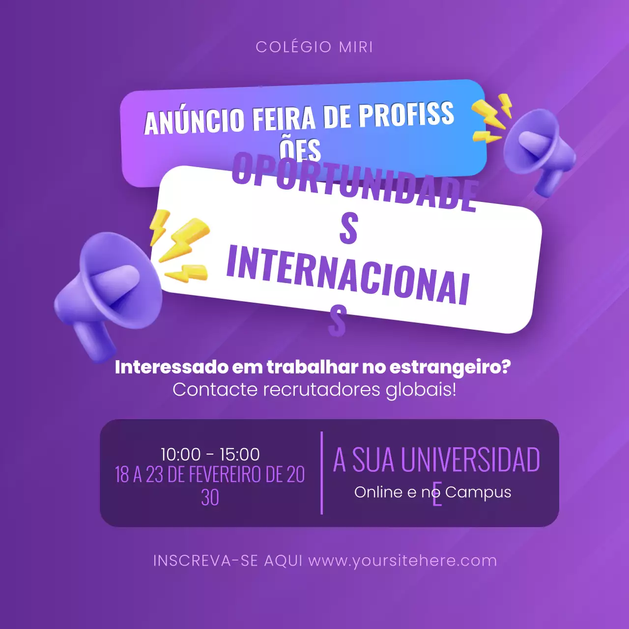 anúncio de carreira moderno púrpura