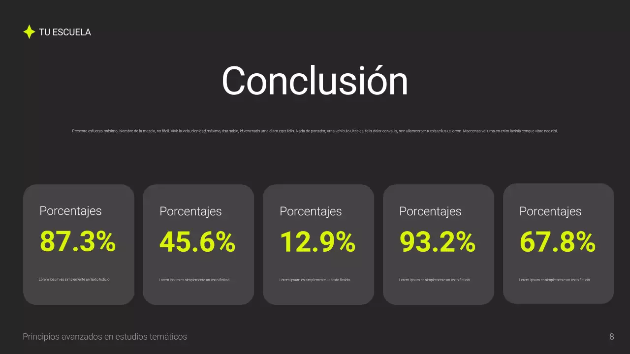 Presentación académica moderna gris