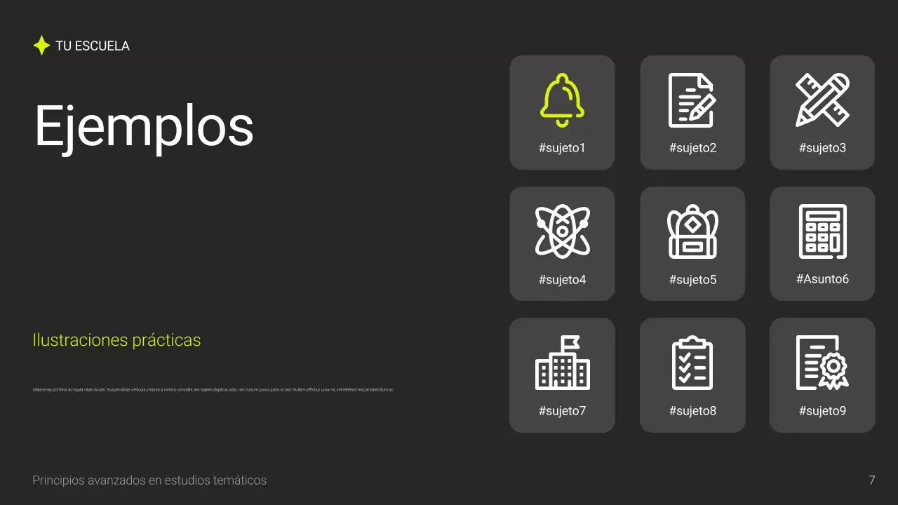 Presentación académica moderna gris