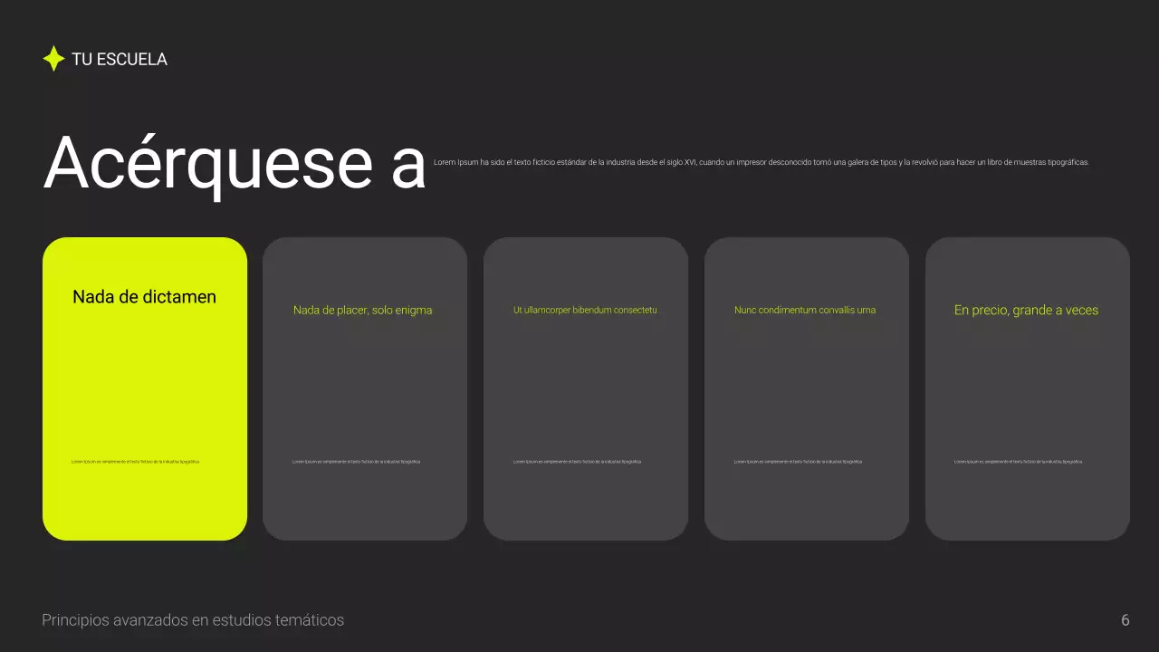 Presentación académica moderna gris