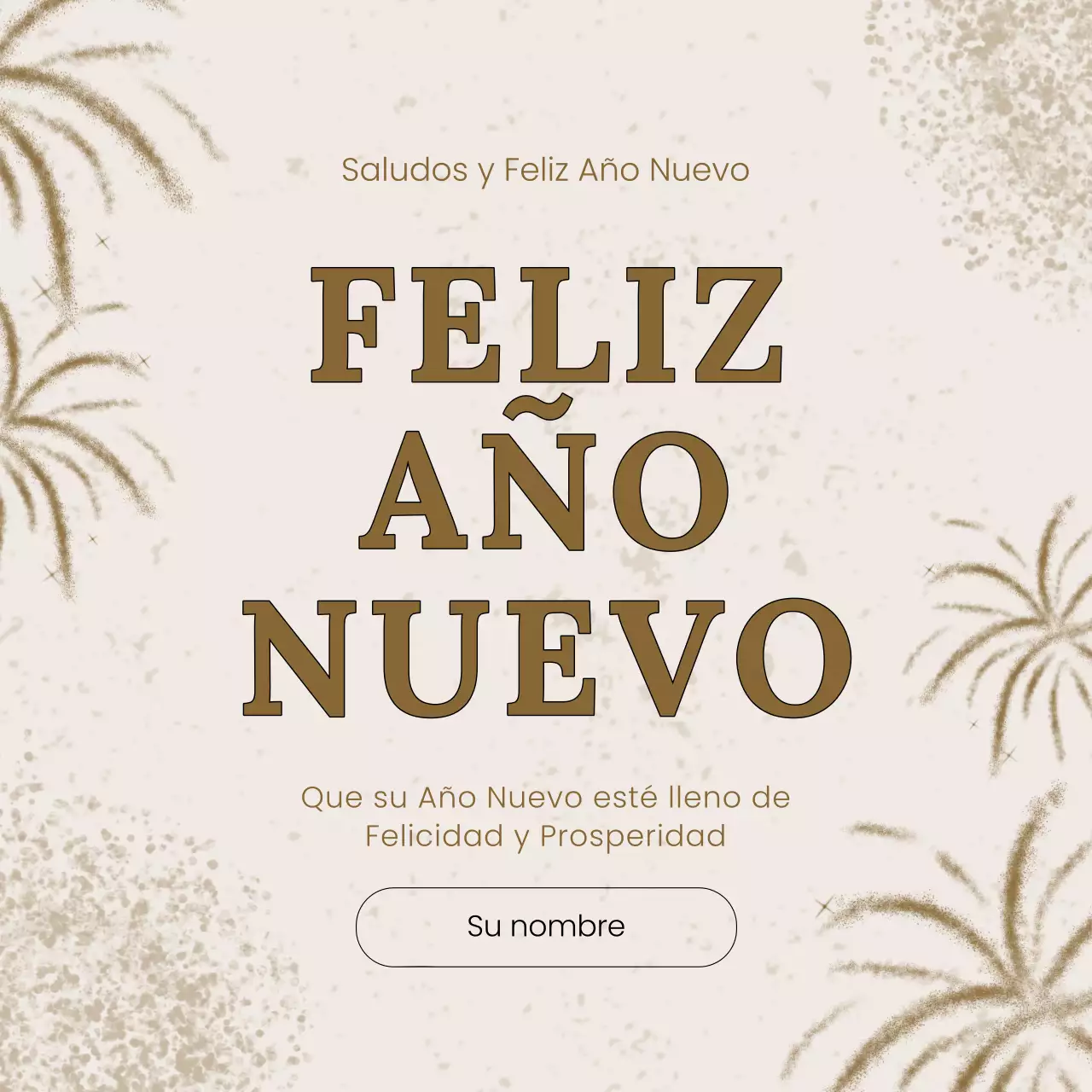 Beige elegante tarjeta de felicitación de Año Nuevo Instagram Post