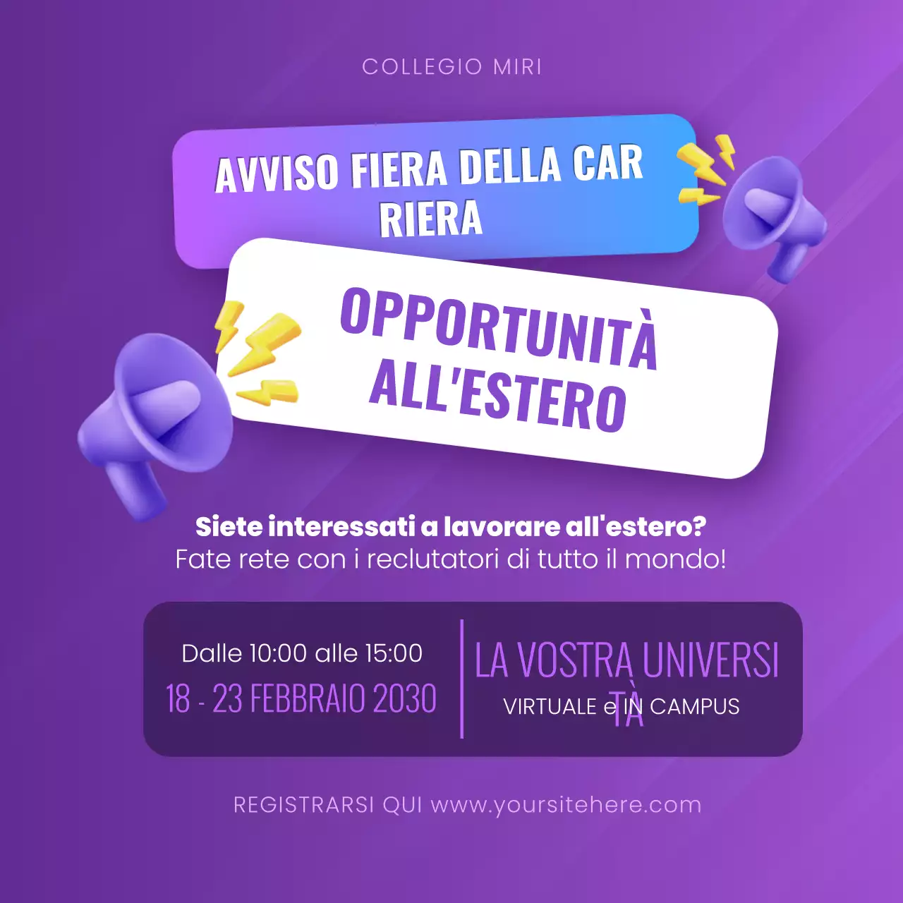 annuncio di carriera moderna viola