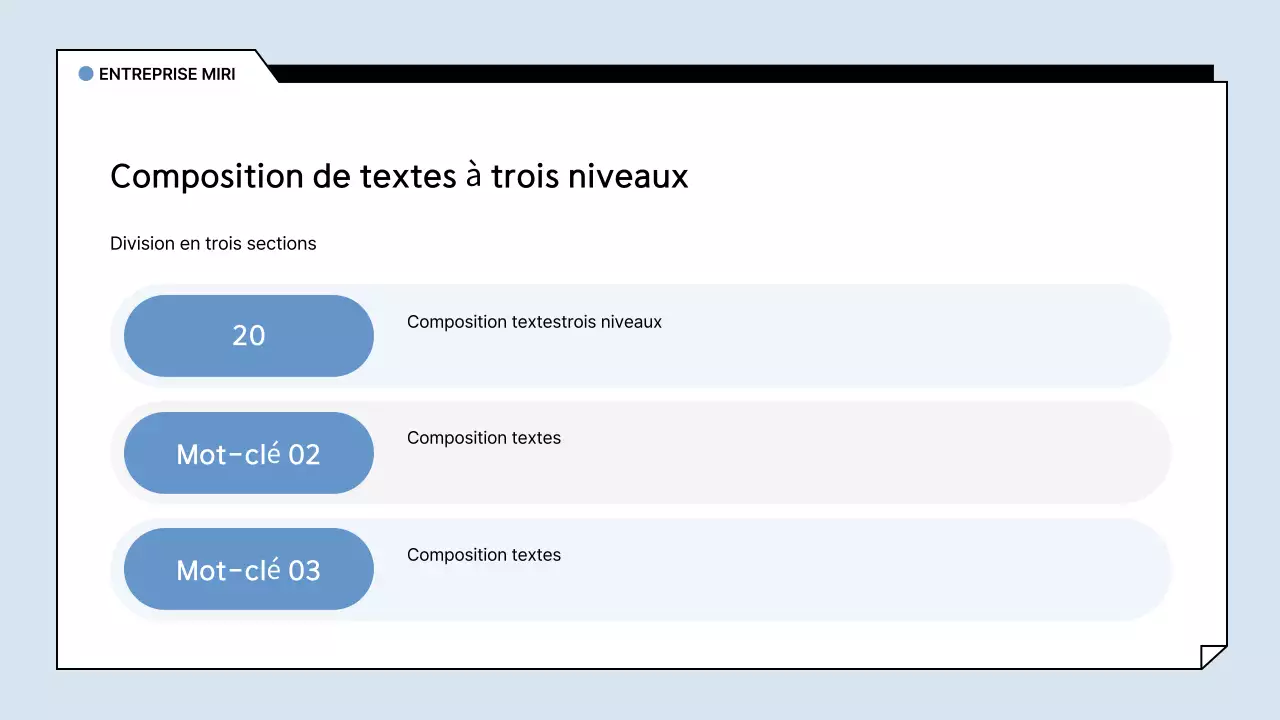 Bleu clair Rapport analytique de base