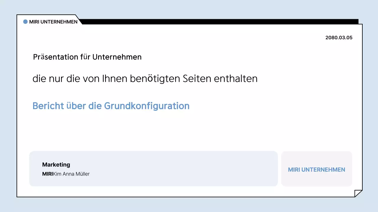 Hellblauer Basisbericht Analytik