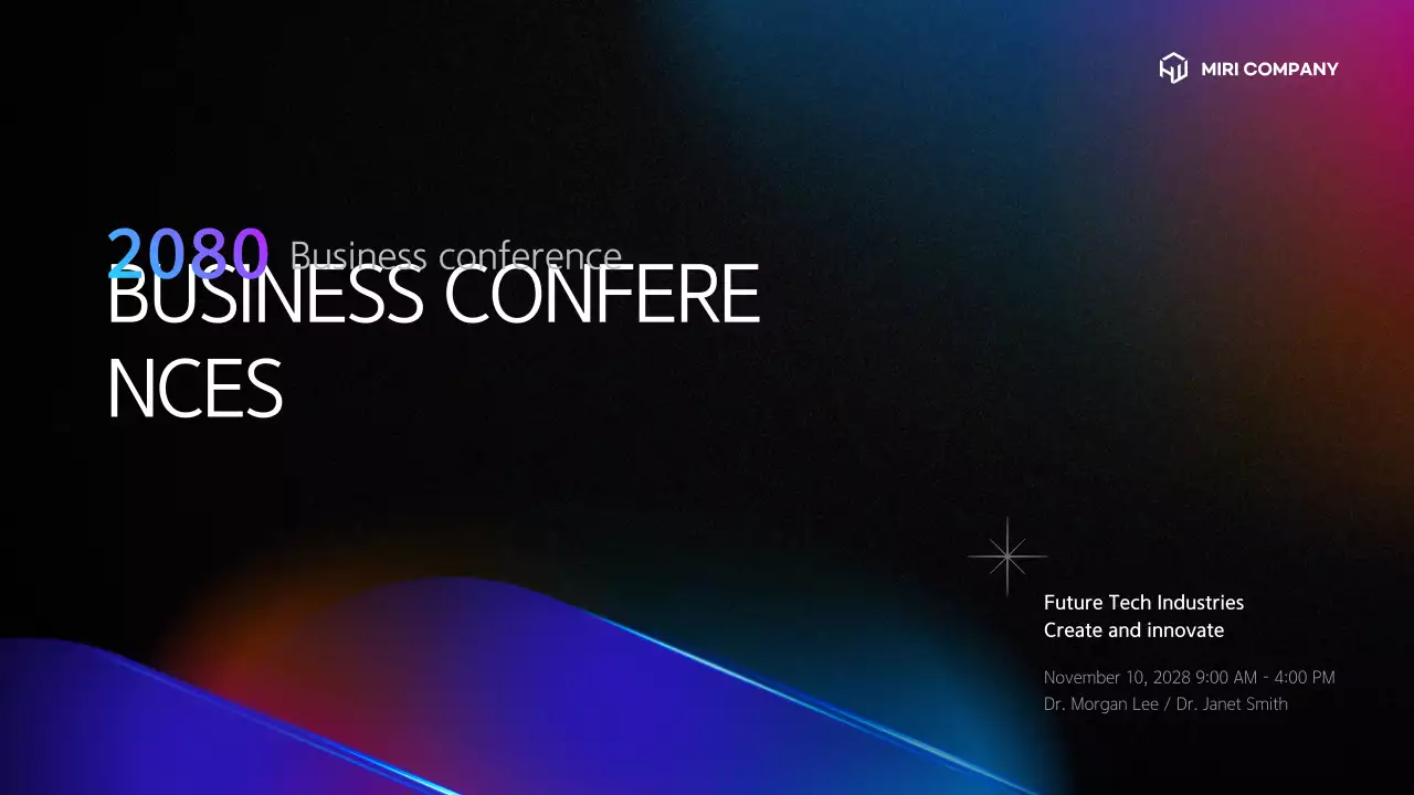 Uma apresentação de conferência simples em preto