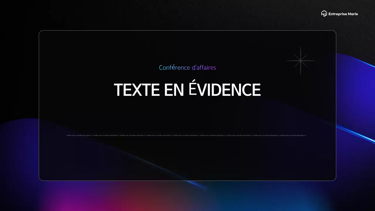 Une simple présentation de conférence en noir