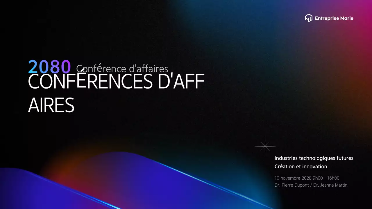 Une simple présentation de conférence en noir