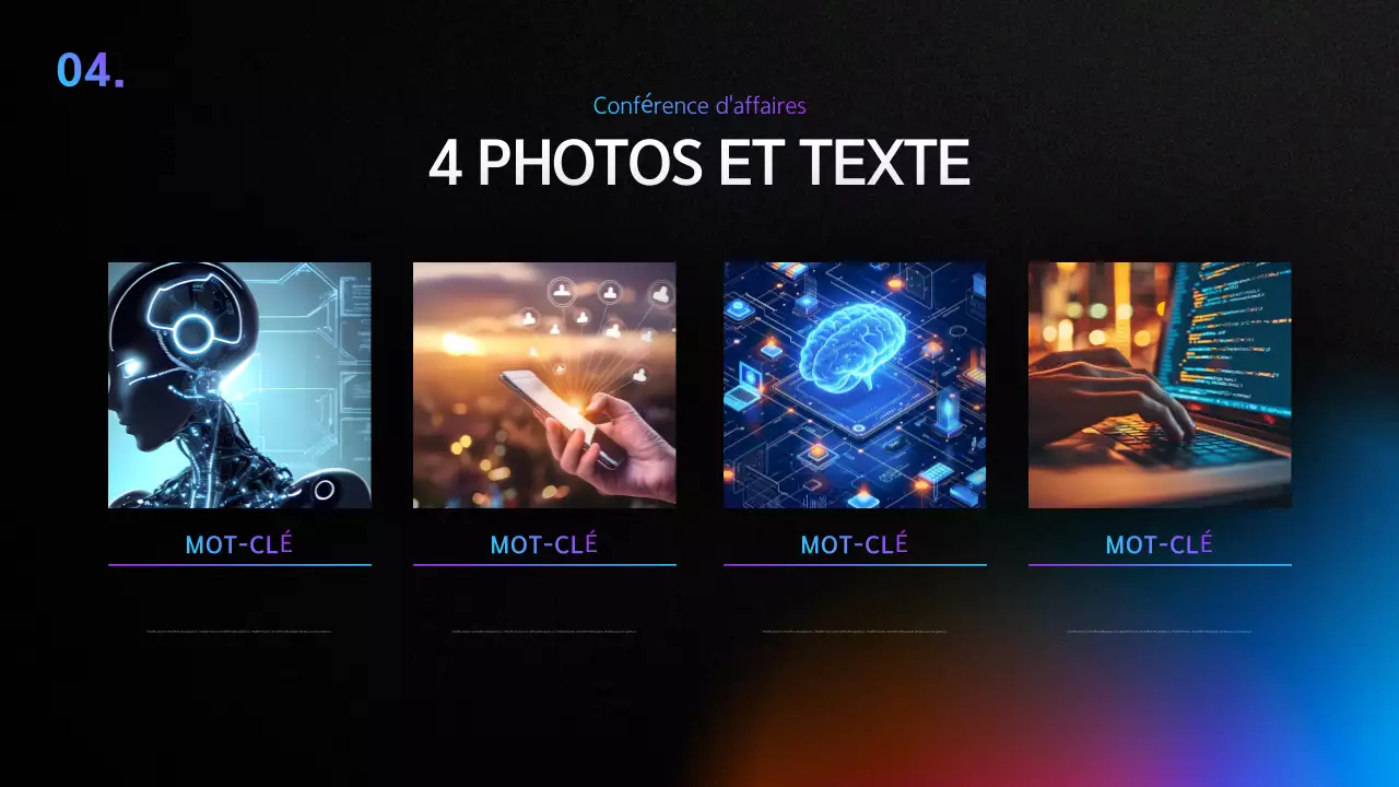 Une simple présentation de conférence en noir