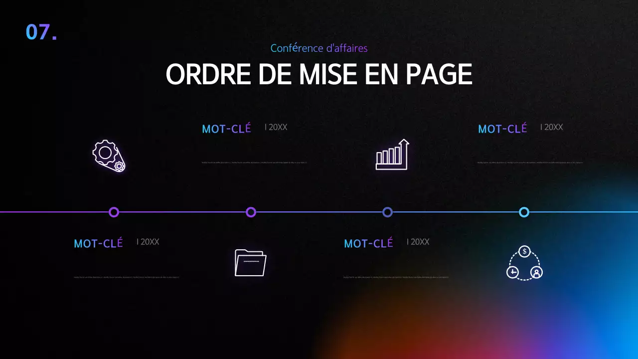Une simple présentation de conférence en noir