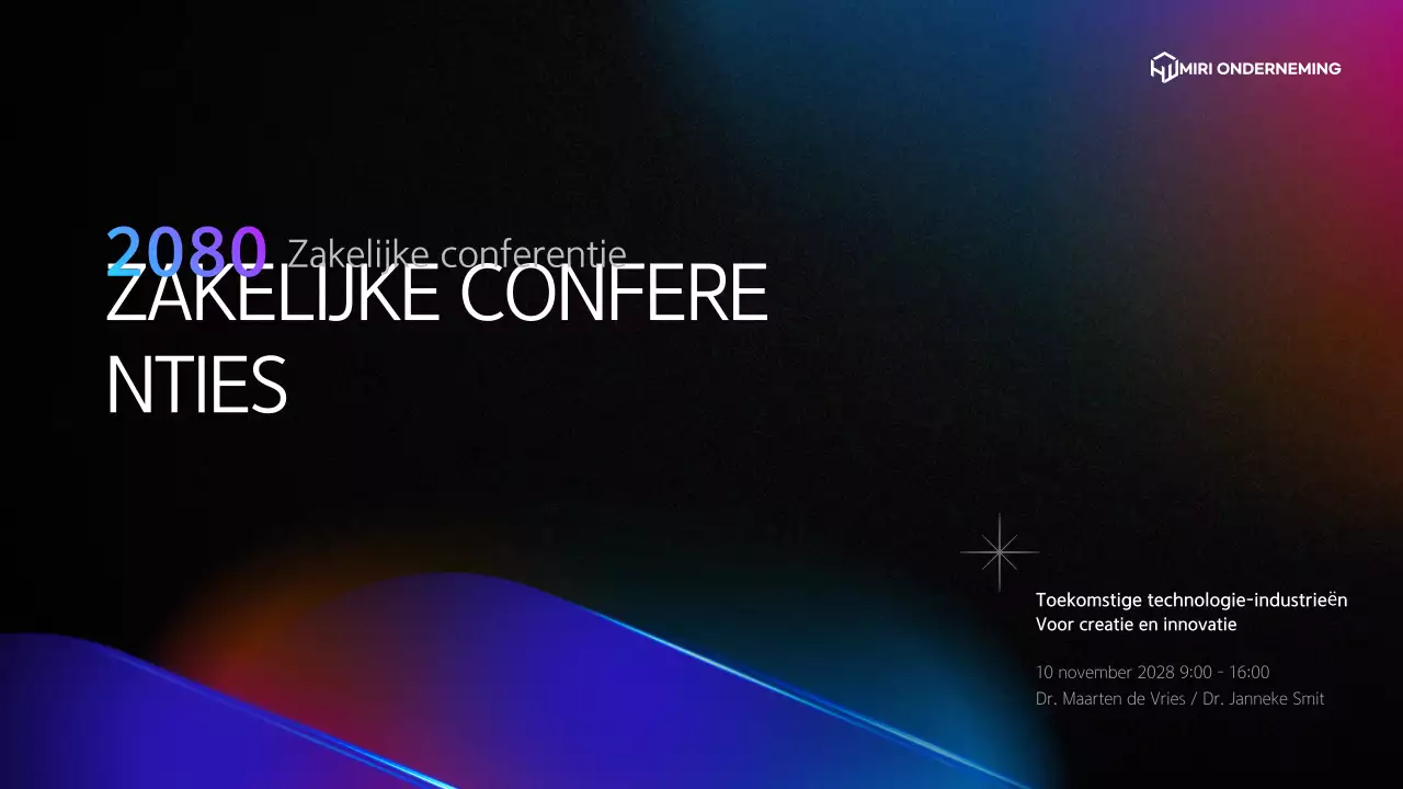 Een eenvoudige conferentiepresentatie in zwart