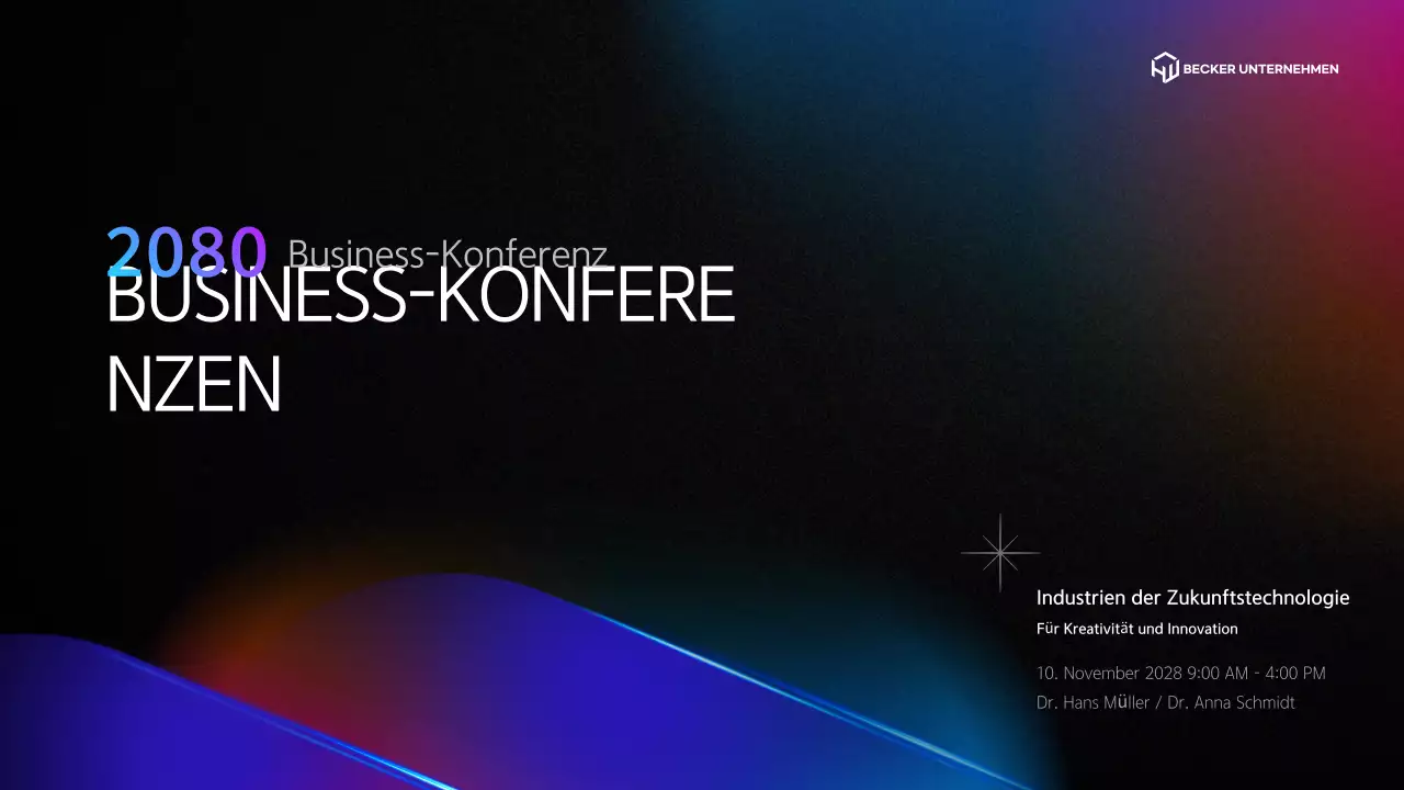 Eine einfache Konferenzpräsentation in Schwarz