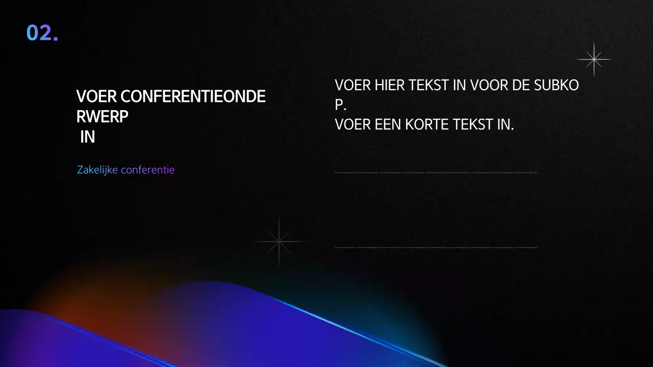 Een eenvoudige conferentiepresentatie in zwart