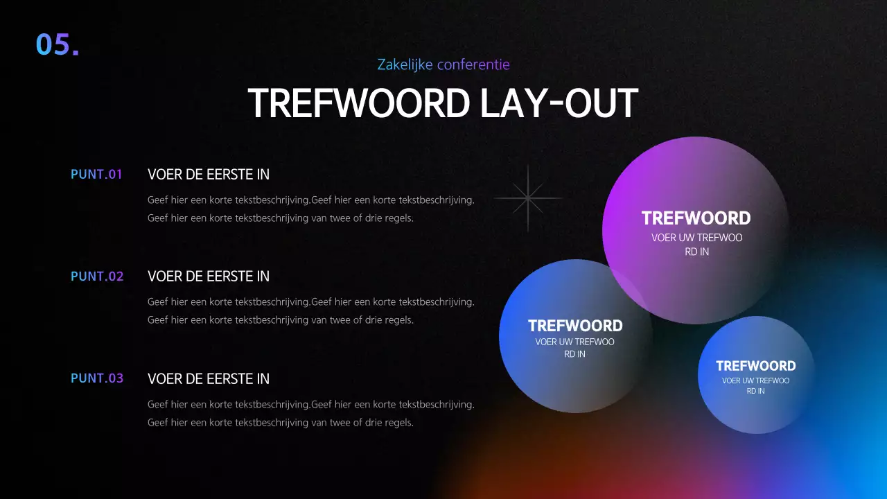 Een eenvoudige conferentiepresentatie in zwart