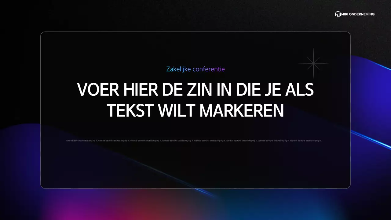 Een eenvoudige conferentiepresentatie in zwart