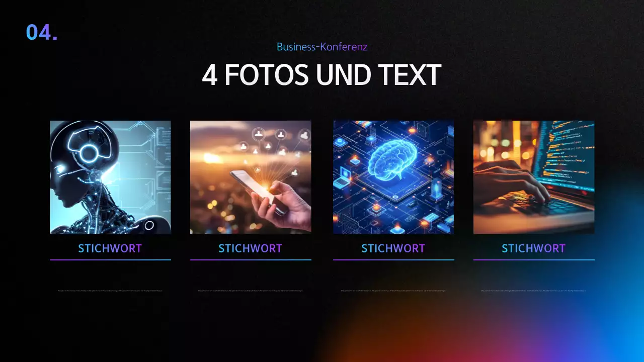 Eine einfache Konferenzpräsentation in Schwarz