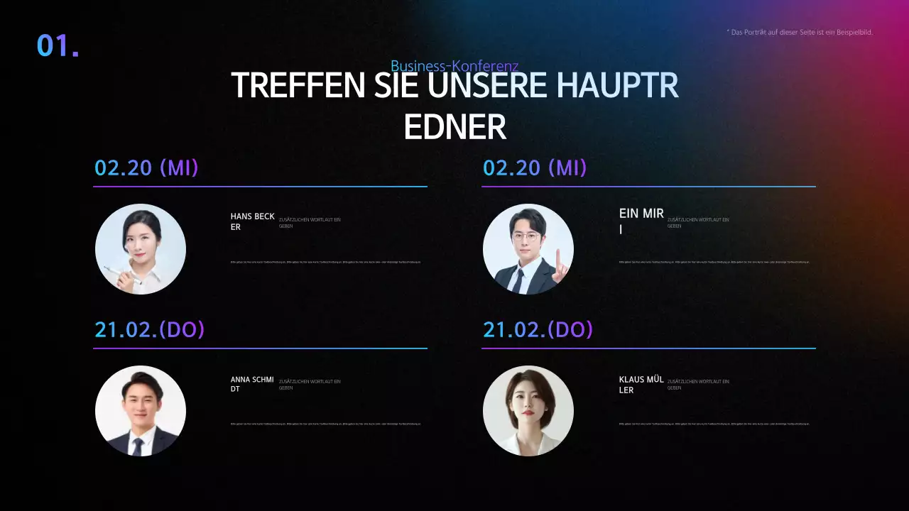 Eine einfache Konferenzpräsentation in Schwarz