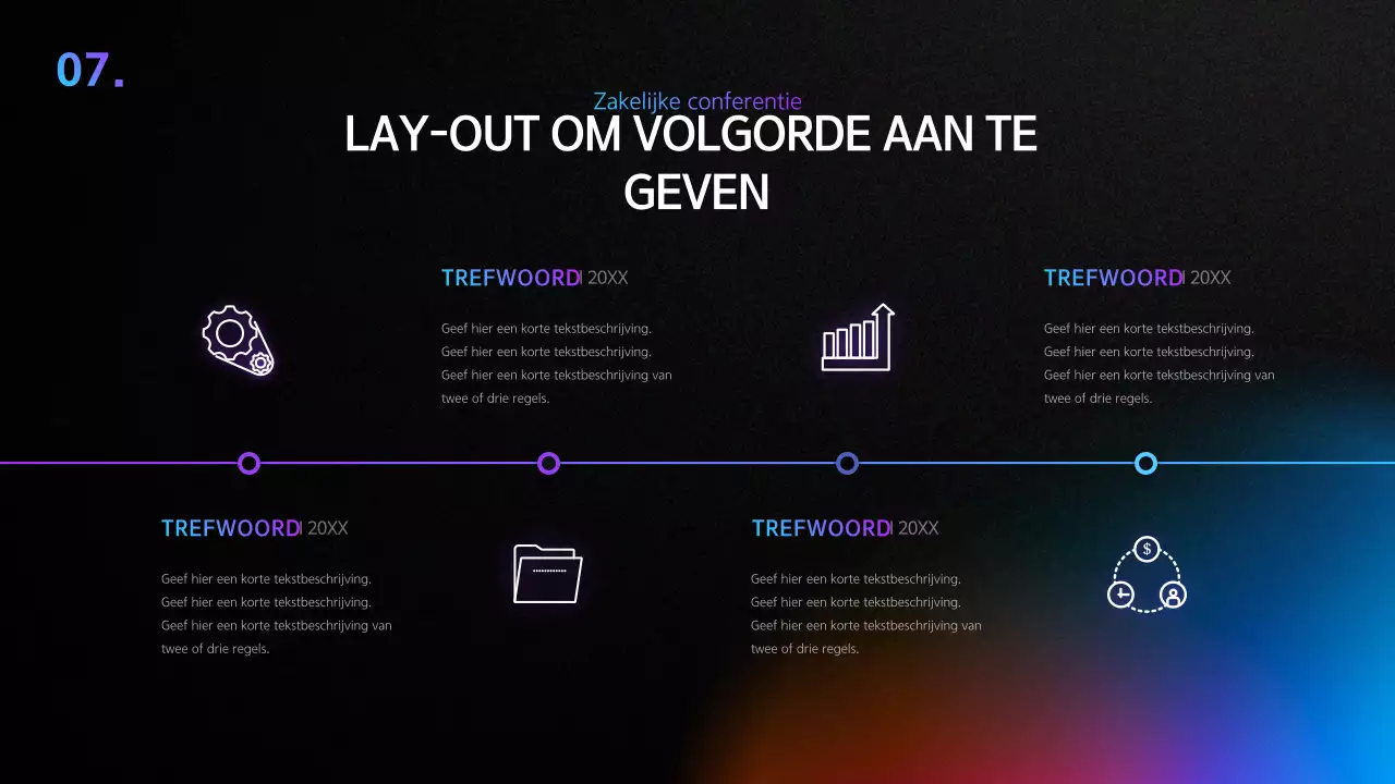 Een eenvoudige conferentiepresentatie in zwart