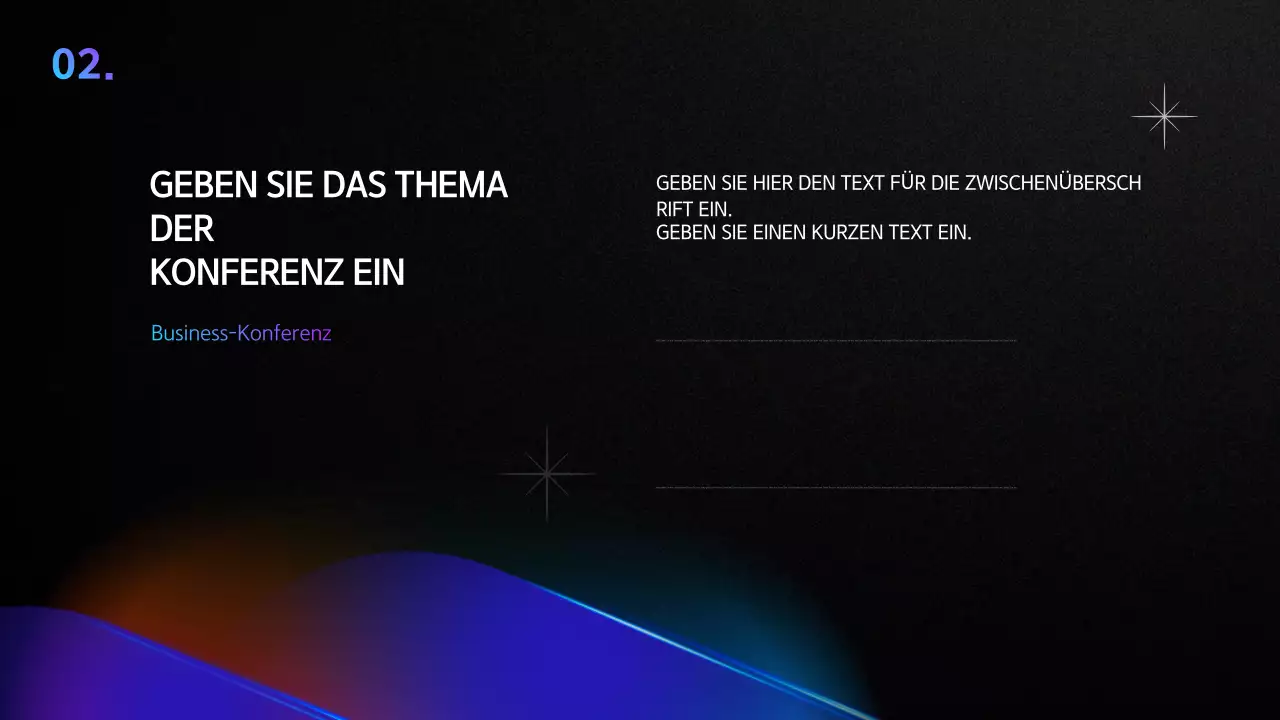 Eine einfache Konferenzpräsentation in Schwarz