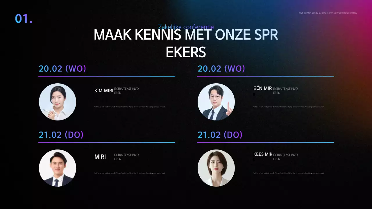 Een eenvoudige conferentiepresentatie in zwart