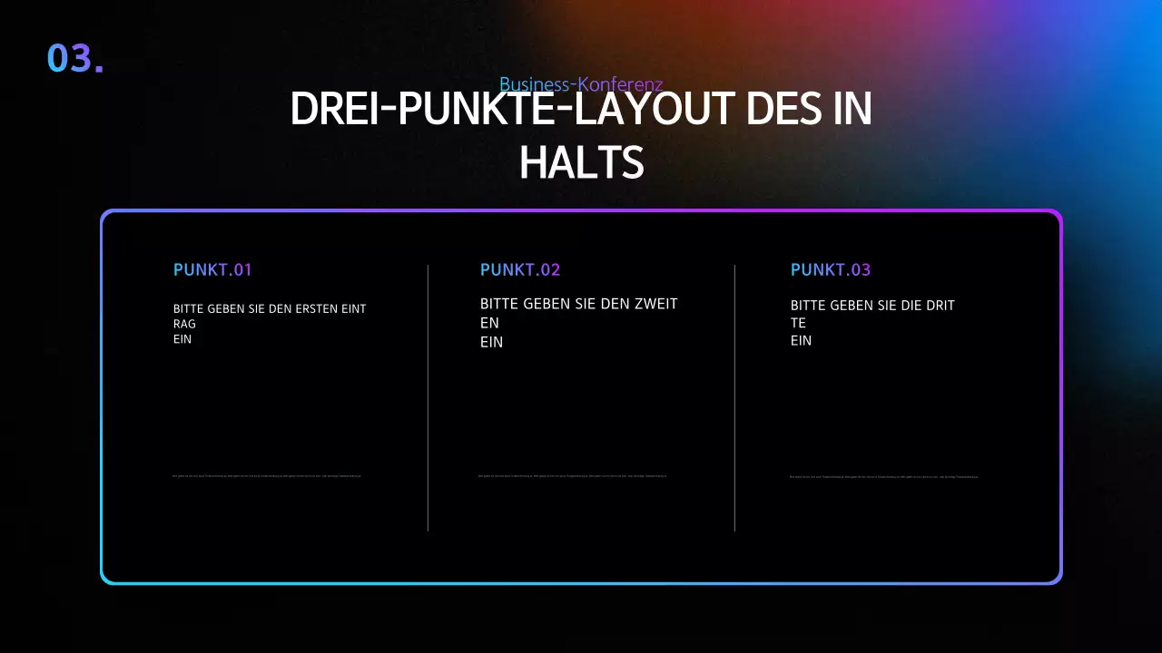 Eine einfache Konferenzpräsentation in Schwarz
