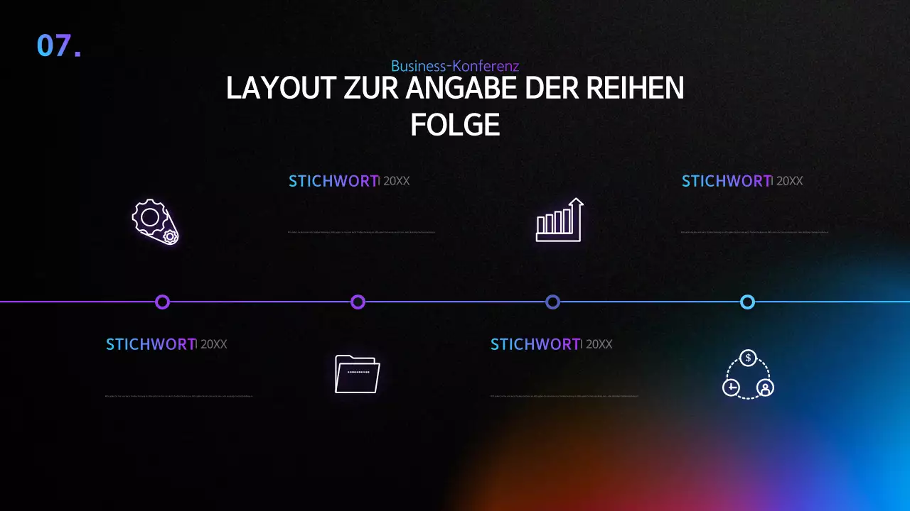 Eine einfache Konferenzpräsentation in Schwarz