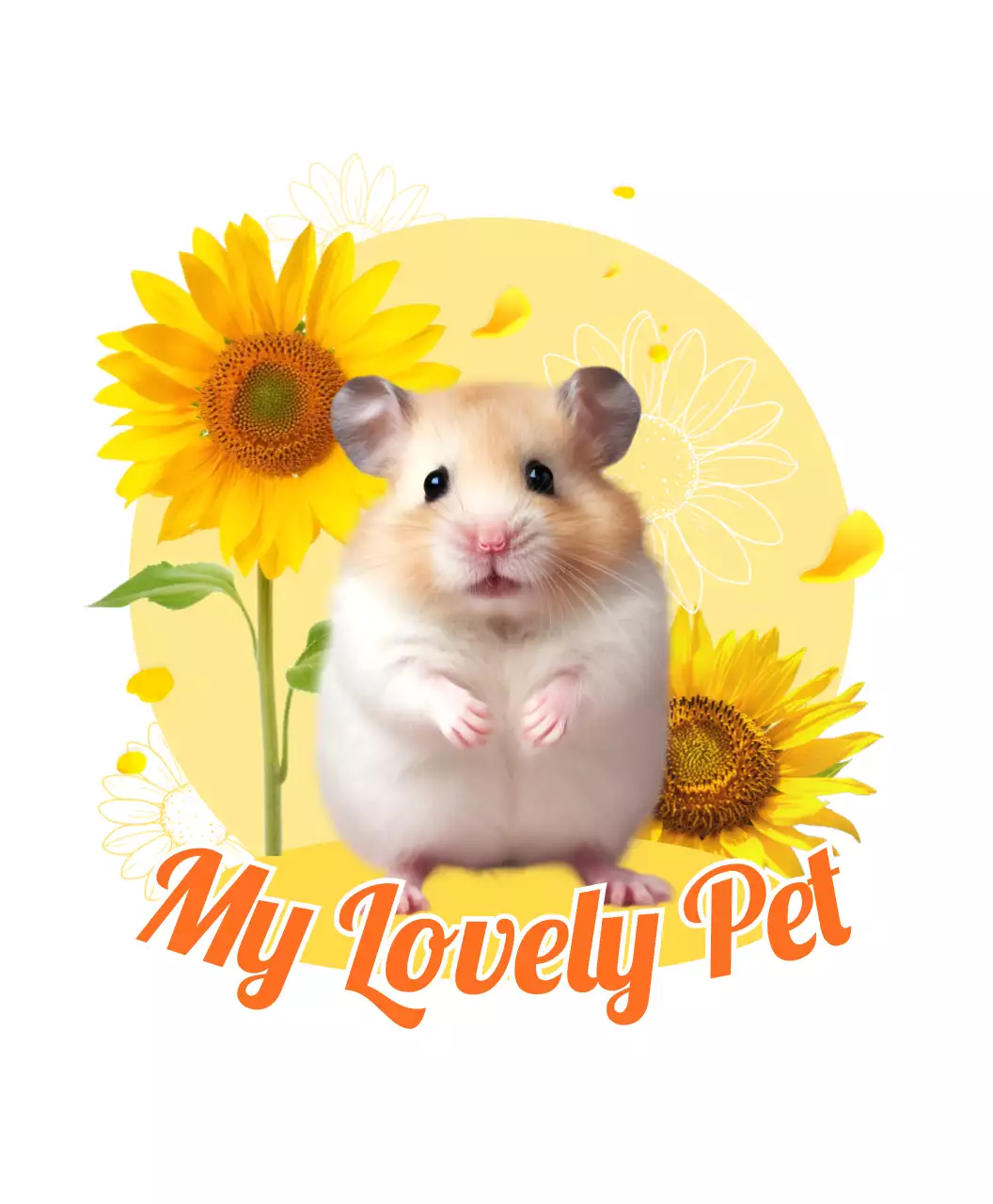 黄色のかわいい ペット グッズ ティーシャツ