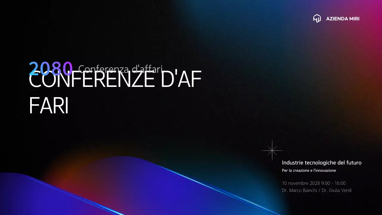 Una semplice presentazione di conferenza in nero