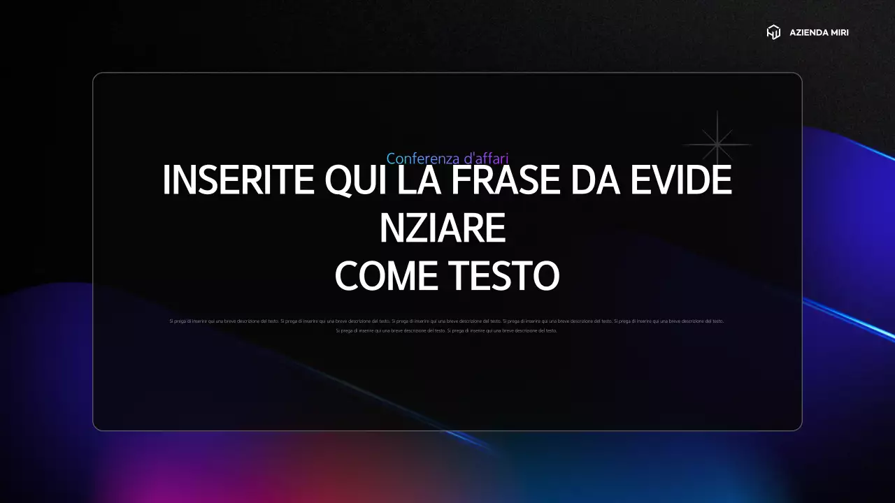 Una semplice presentazione di conferenza in nero