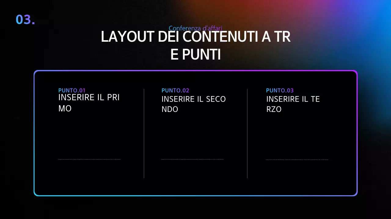 Una semplice presentazione di conferenza in nero