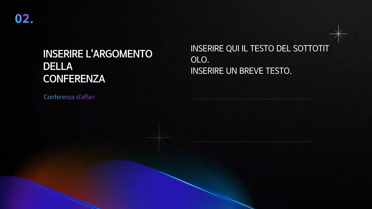 Una semplice presentazione di conferenza in nero