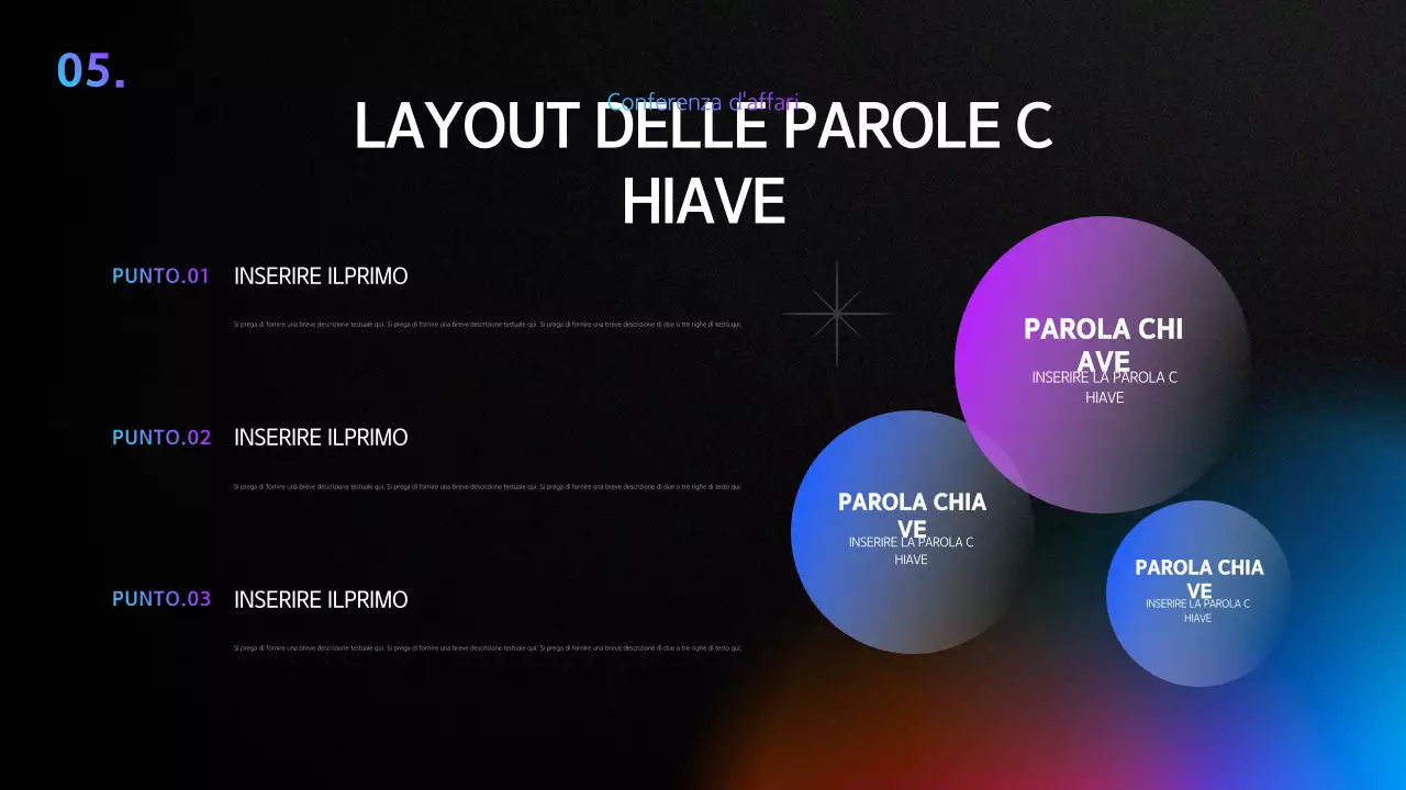 Una semplice presentazione di conferenza in nero