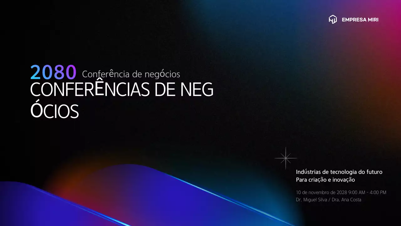 Uma apresentação de conferência simples em preto