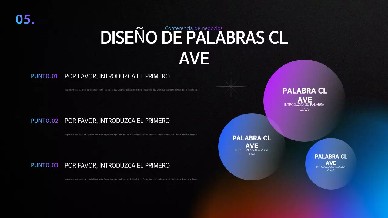 Una sencilla presentación de conferencia en negro