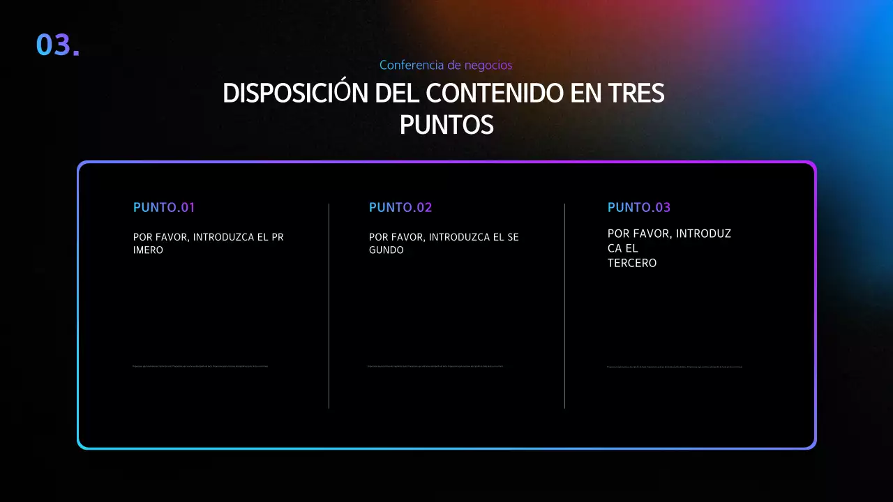 Una sencilla presentación de conferencia en negro