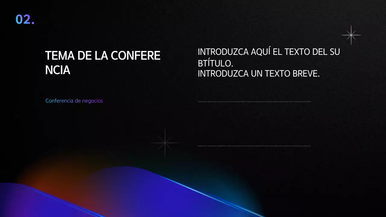 Una sencilla presentación de conferencia en negro