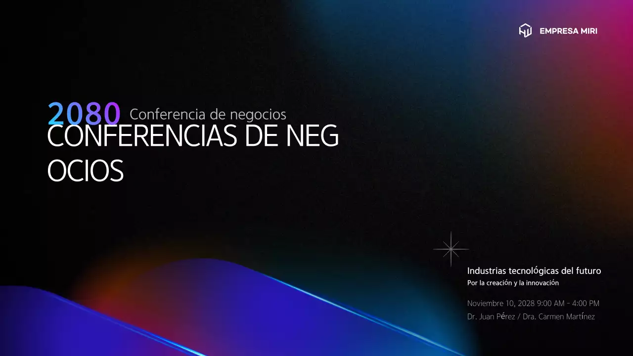 Una sencilla presentación de conferencia en negro